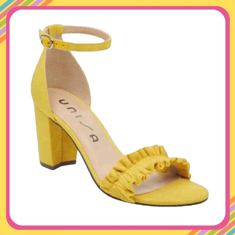 Unisa Yellow Heeled Sandals - 7M